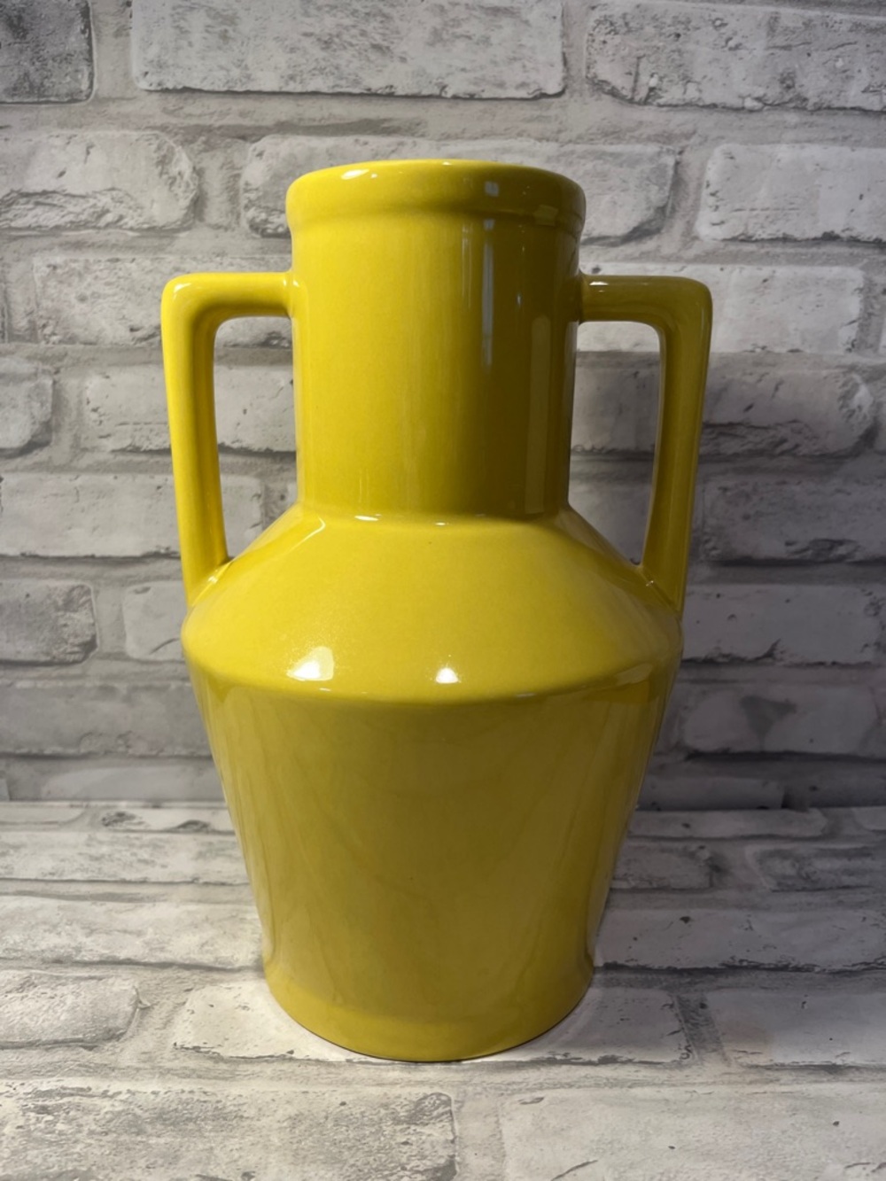Sporvil Bright Yellow Ceramic Double-Handled Vase - Home Accents Portugal